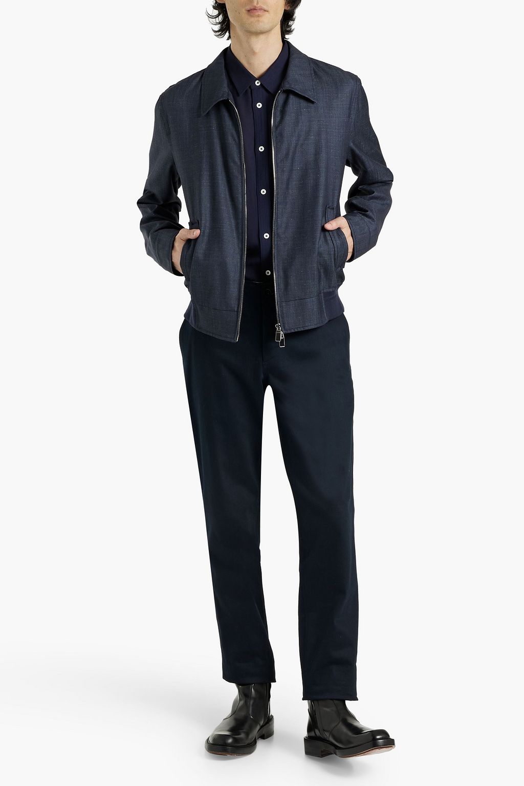 CANALI Wool, silk and linen-blend jacket