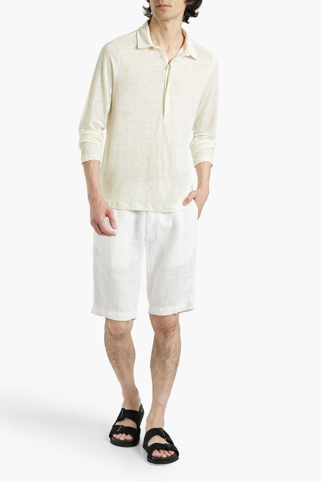 ONIA Linen-jersey polo shirt