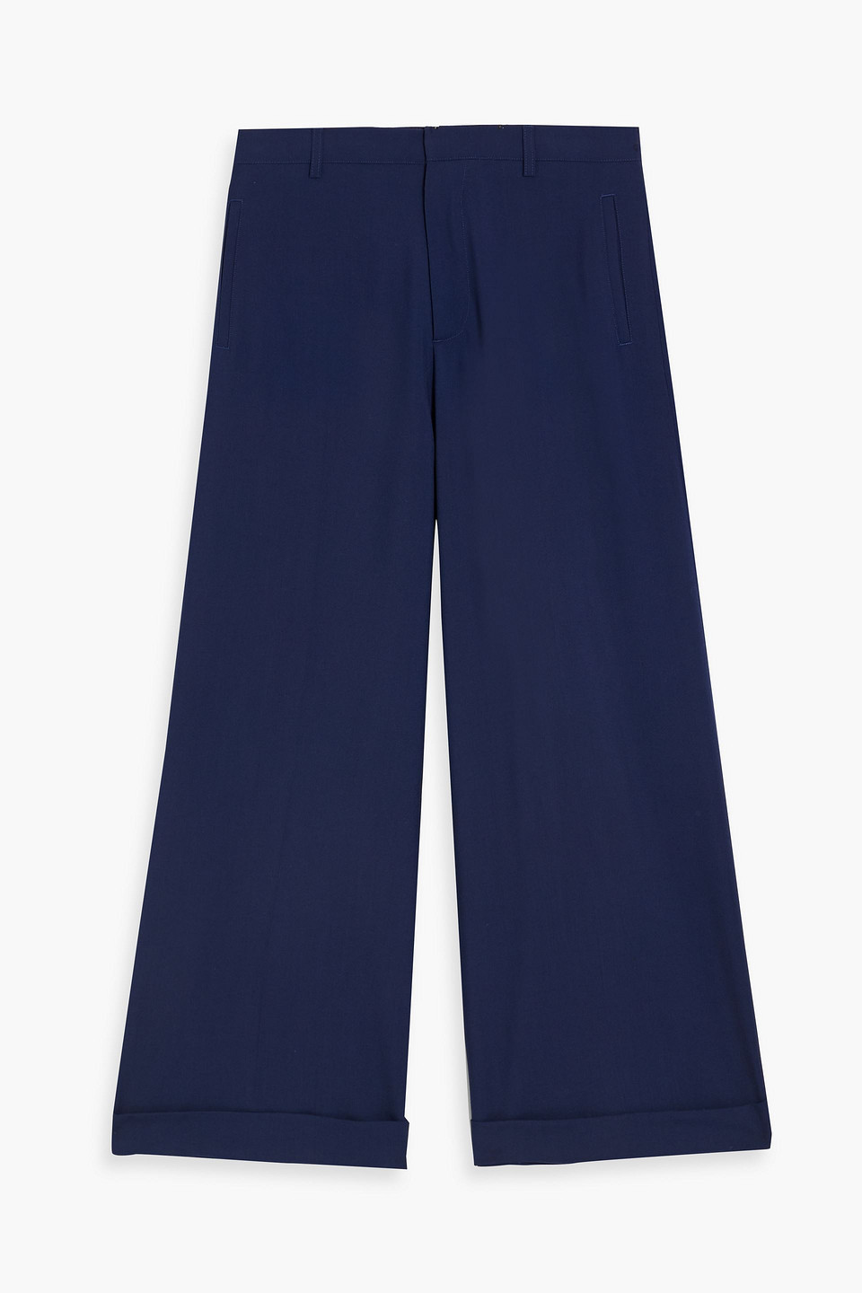 Marni Wide-leg Wool Pants In Navy