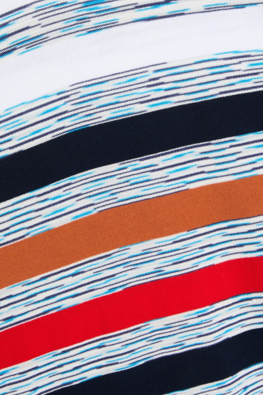 MISSONI تي شيرت مصنوع من القطن بتصميم مخطط ومصبوغ بألوان متداخلة