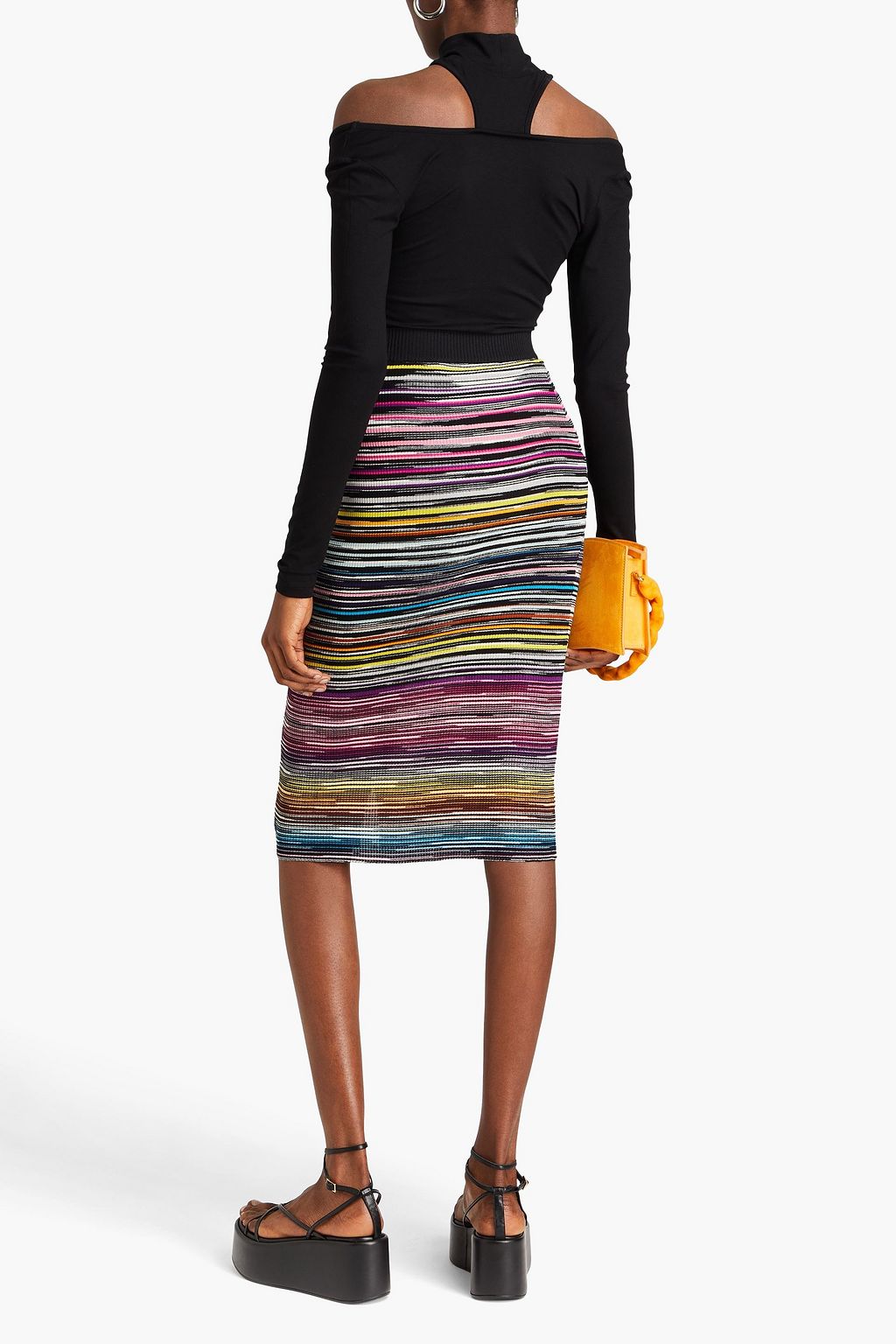 MISSONI かぎ針編みニット ウール混 ミディスカート