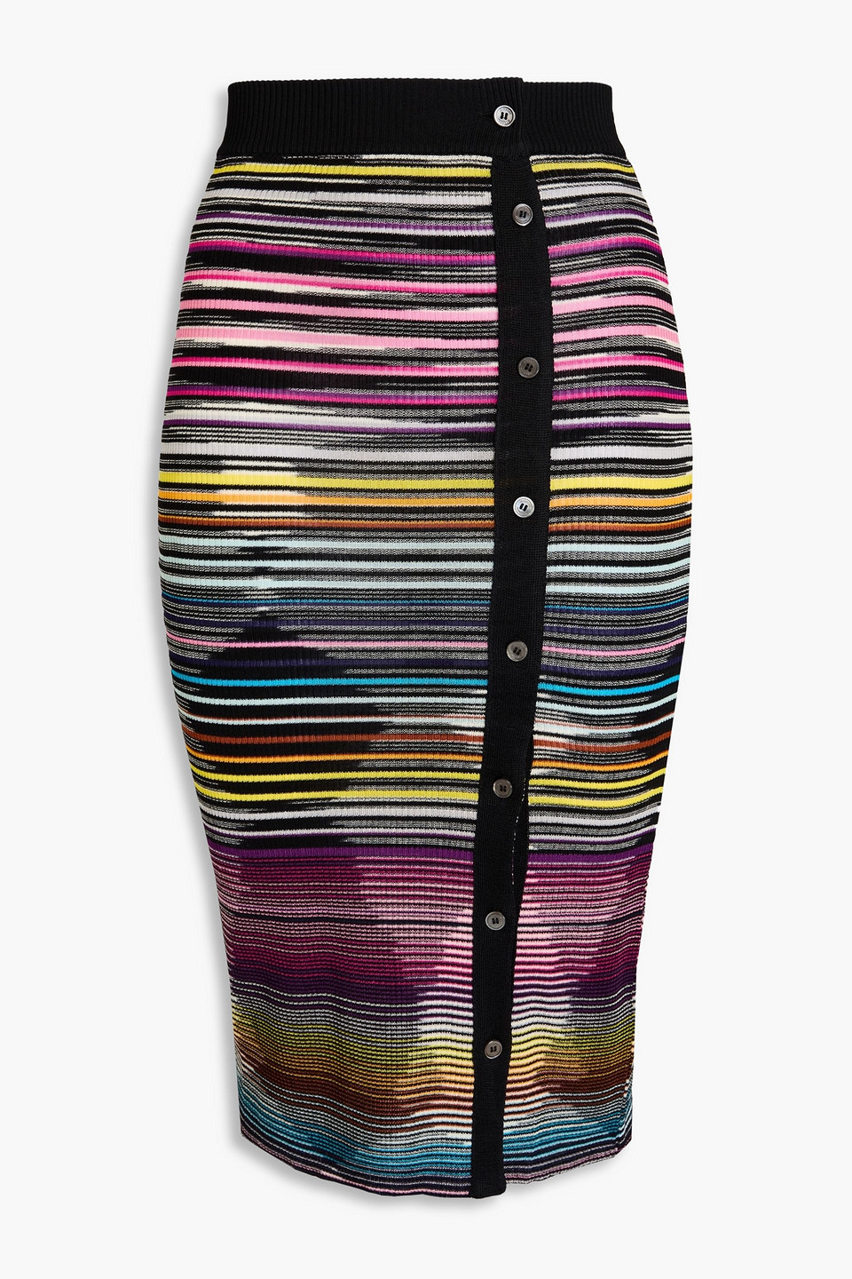 Missoni Crochet-knit Wool-blend Midi Skirt In Black