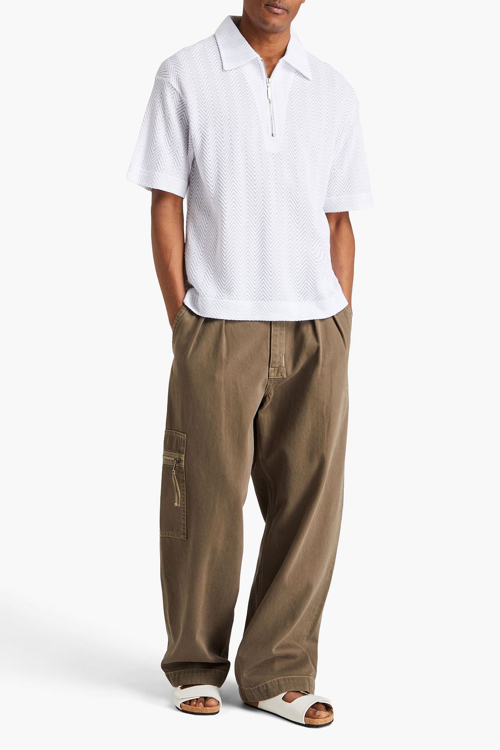 MISSONI Crochet-knit cotton-blend polo shirt