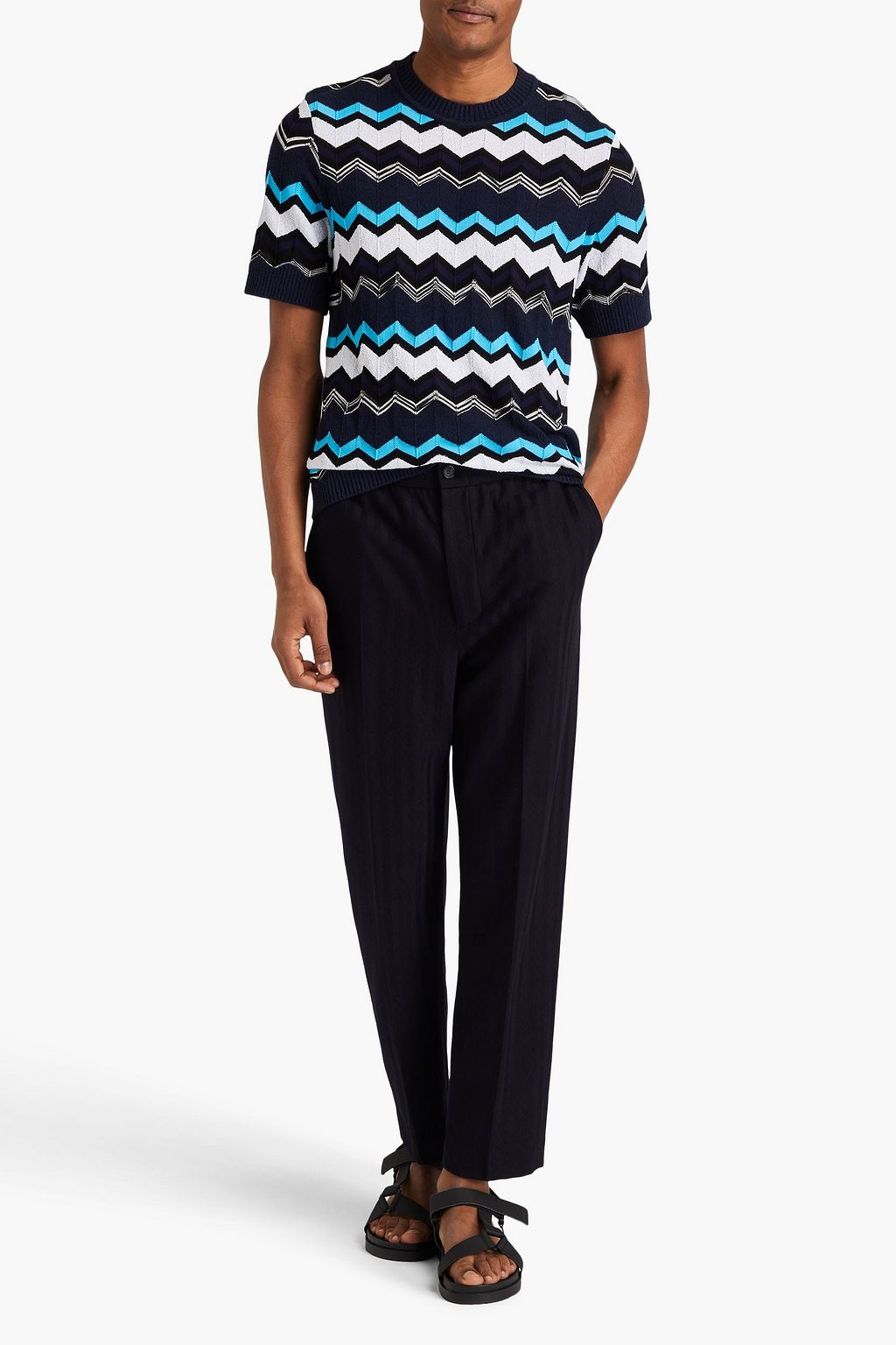 MISSONI 크로셰 니트 코튼 혼방 티셔츠