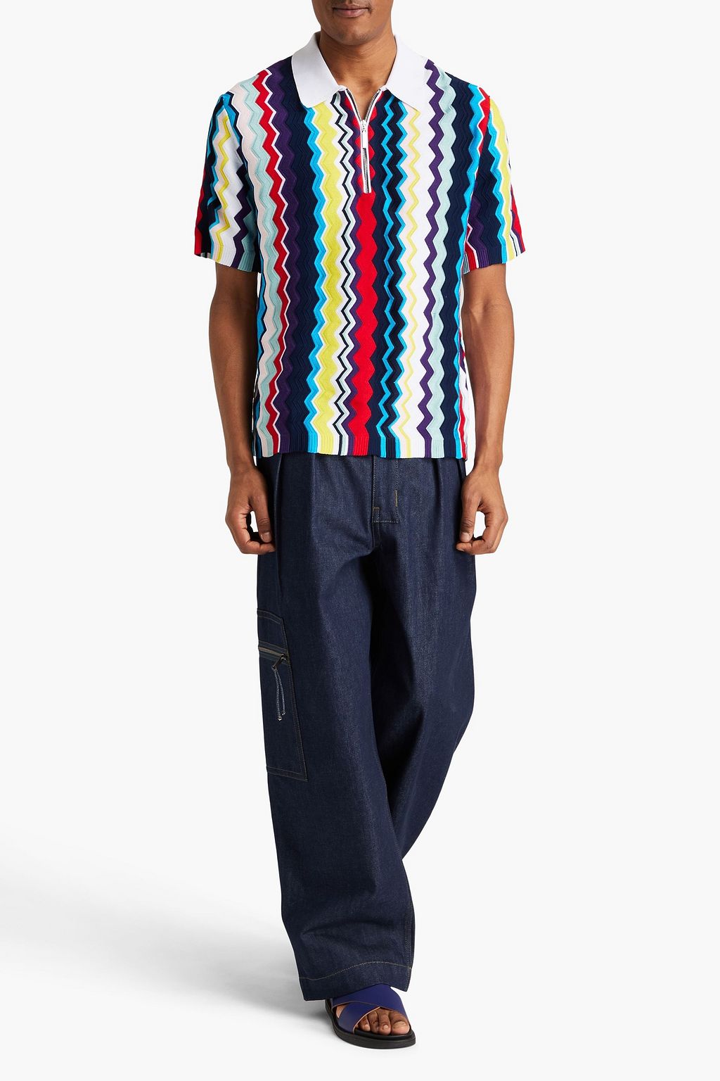 MISSONI Crochet-knit polo shirt