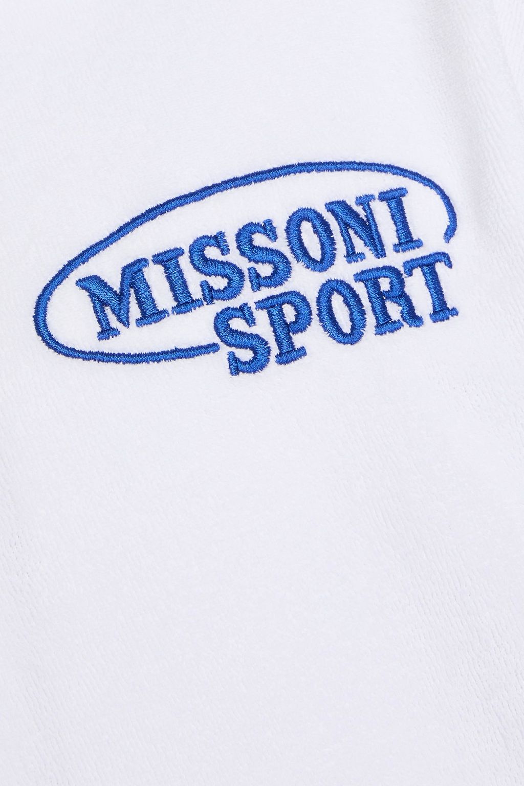 MISSONI Printed cotton-blend terry half-zip sweatshirt