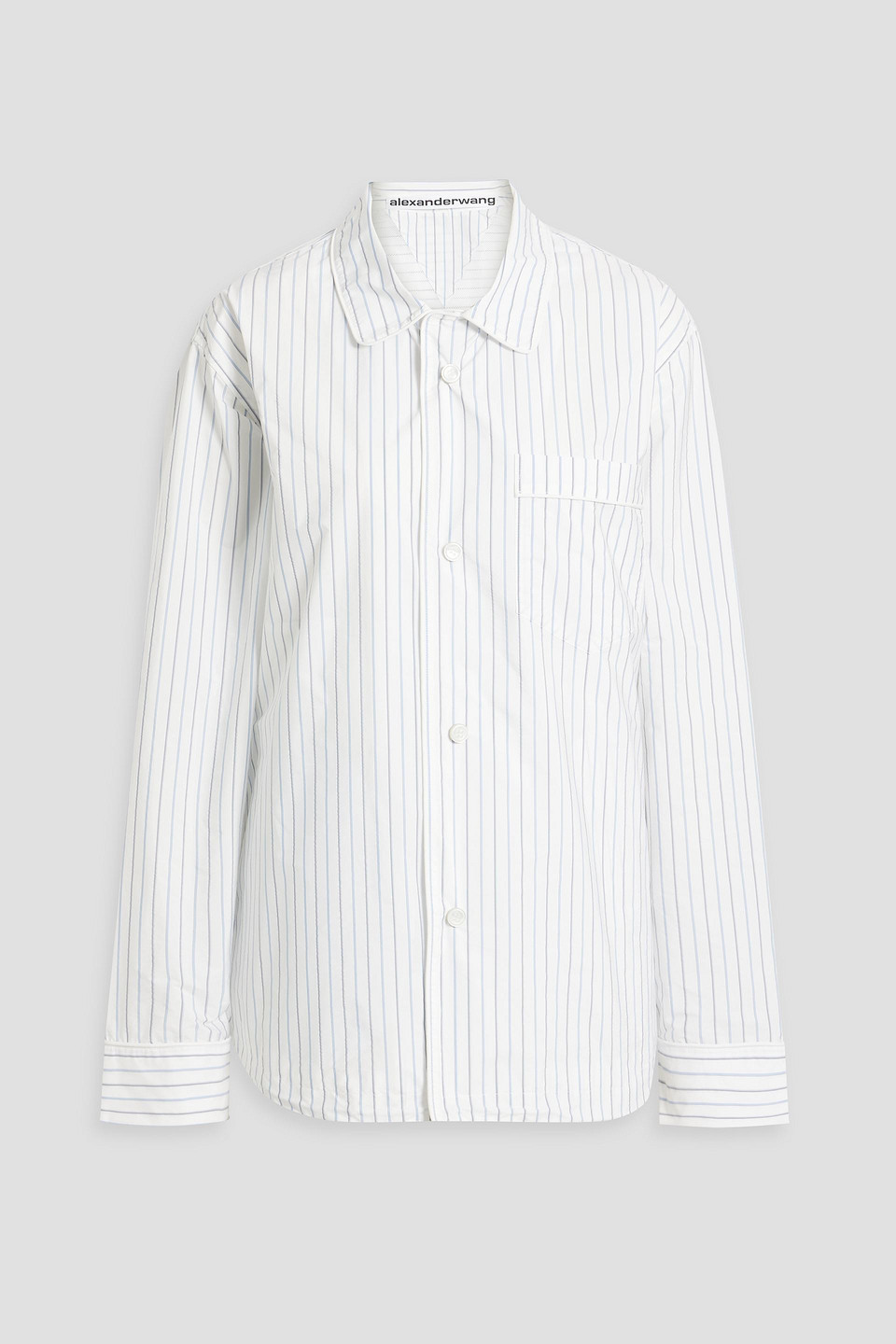 Alexander Wang Striped Poplin Shirt In White