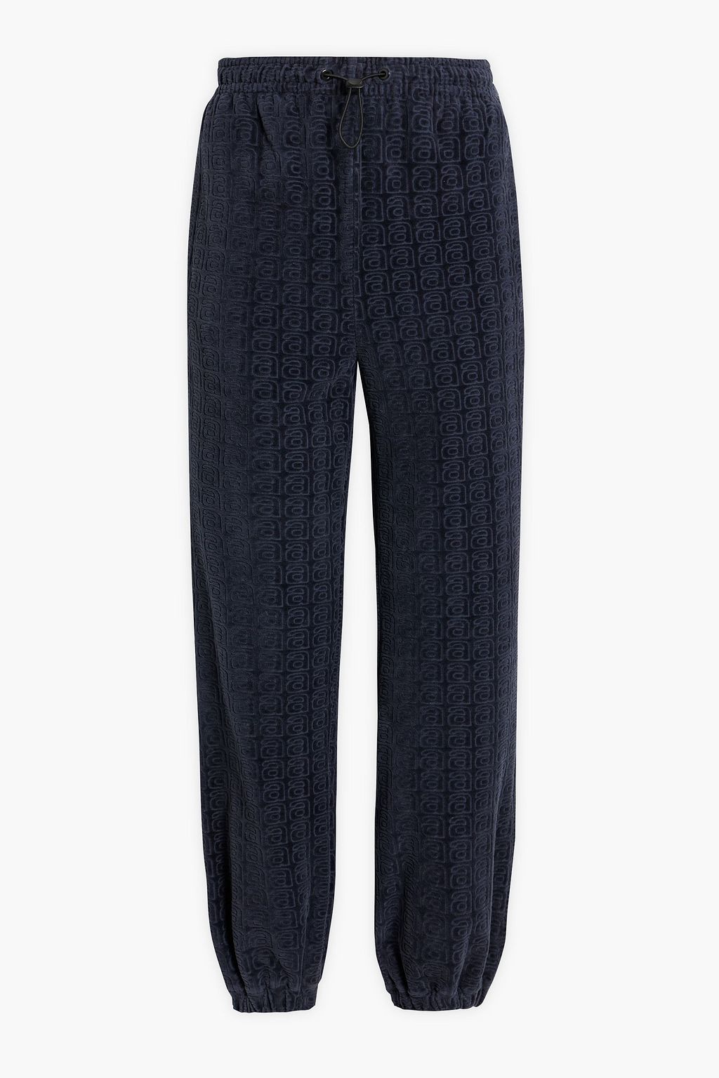 Embossed cotton-blend velour track pants