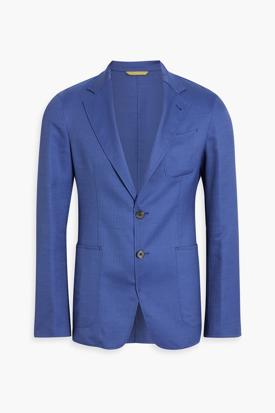 Canali Herringbone Jacquard Blazer In Azure