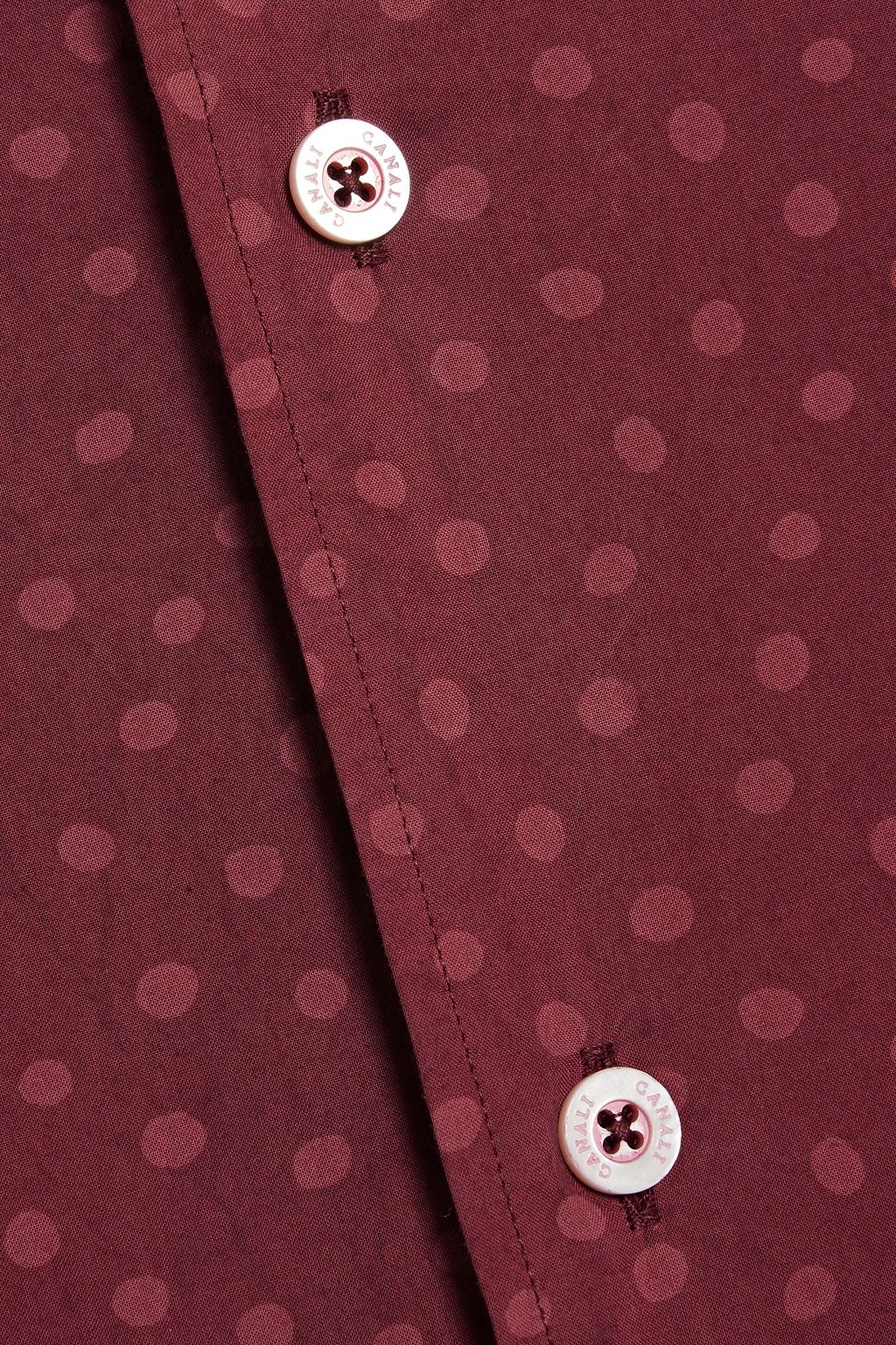 CANALI Slim-fit polka-dot cotton-poplin shirt