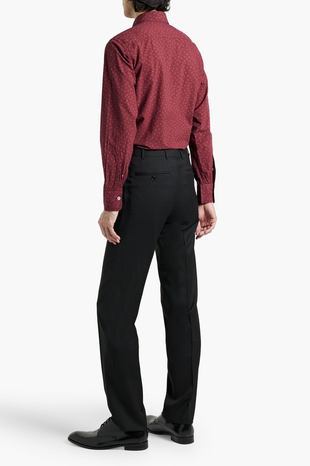 CANALI Slim-fit polka-dot cotton-poplin shirt