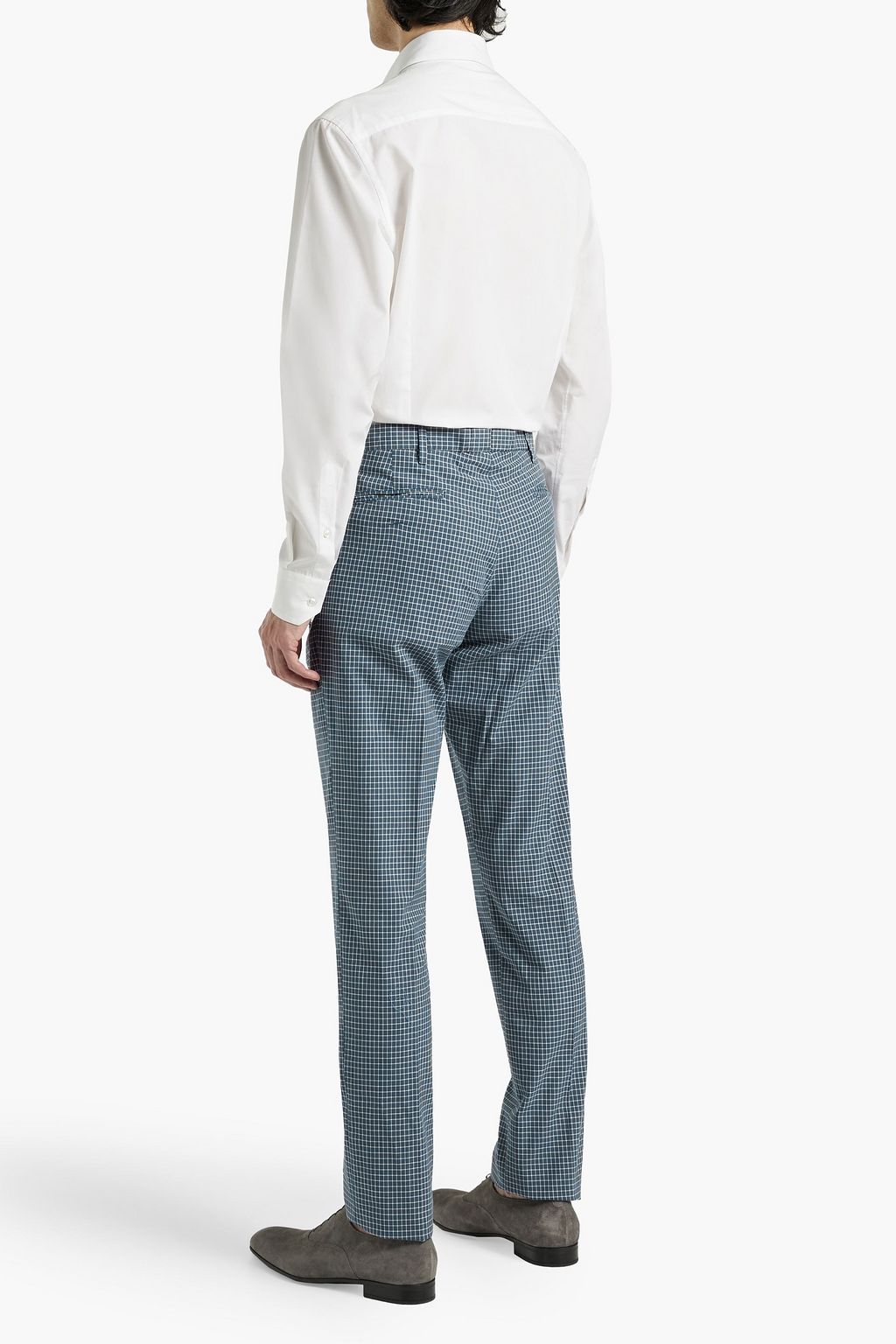 CANALI Slim-fit checked cotton pants