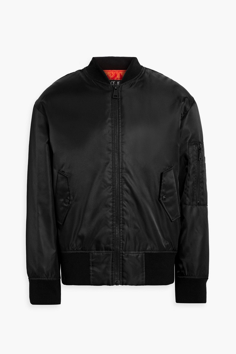 Versace Printed Shell Bomber Jacket In Black