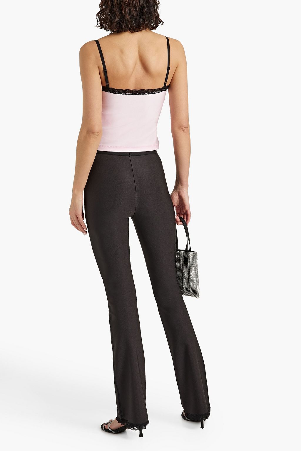 ALEXANDERWANG.T Lace-trimmed stretch-satin camisole