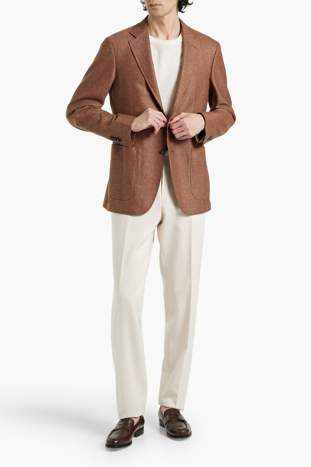 CANALI Cashmere and silk-blend tweed blazer