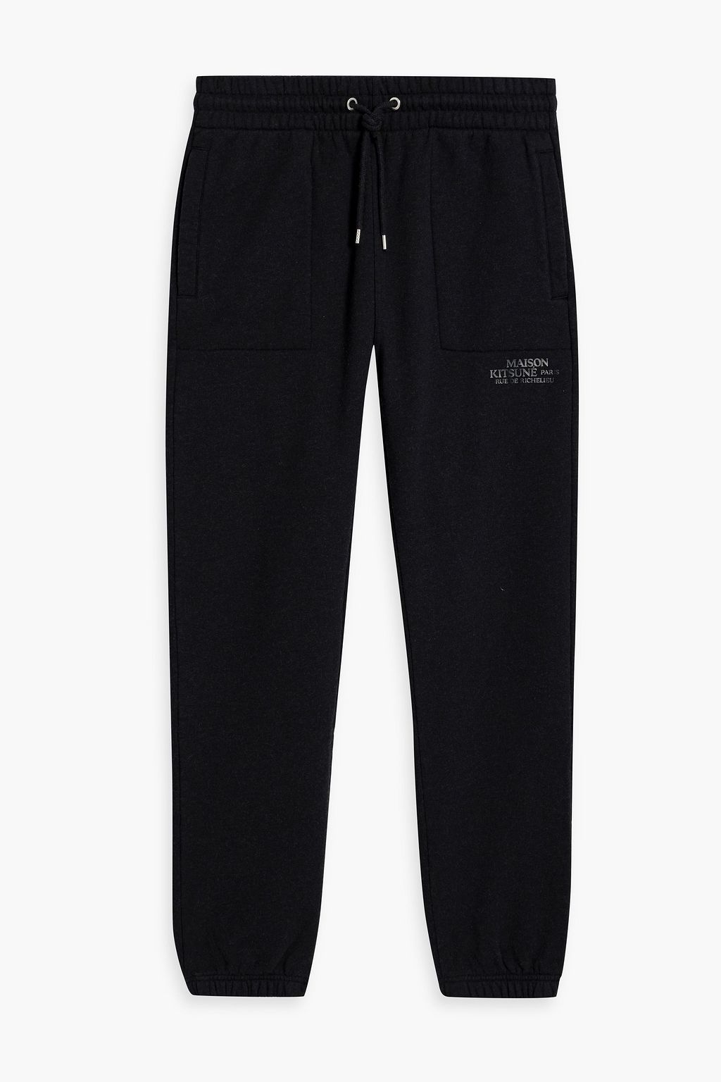 MAISON KITSUNE Logo print cotton and wool blend fleece sweatpants THE OUTNET