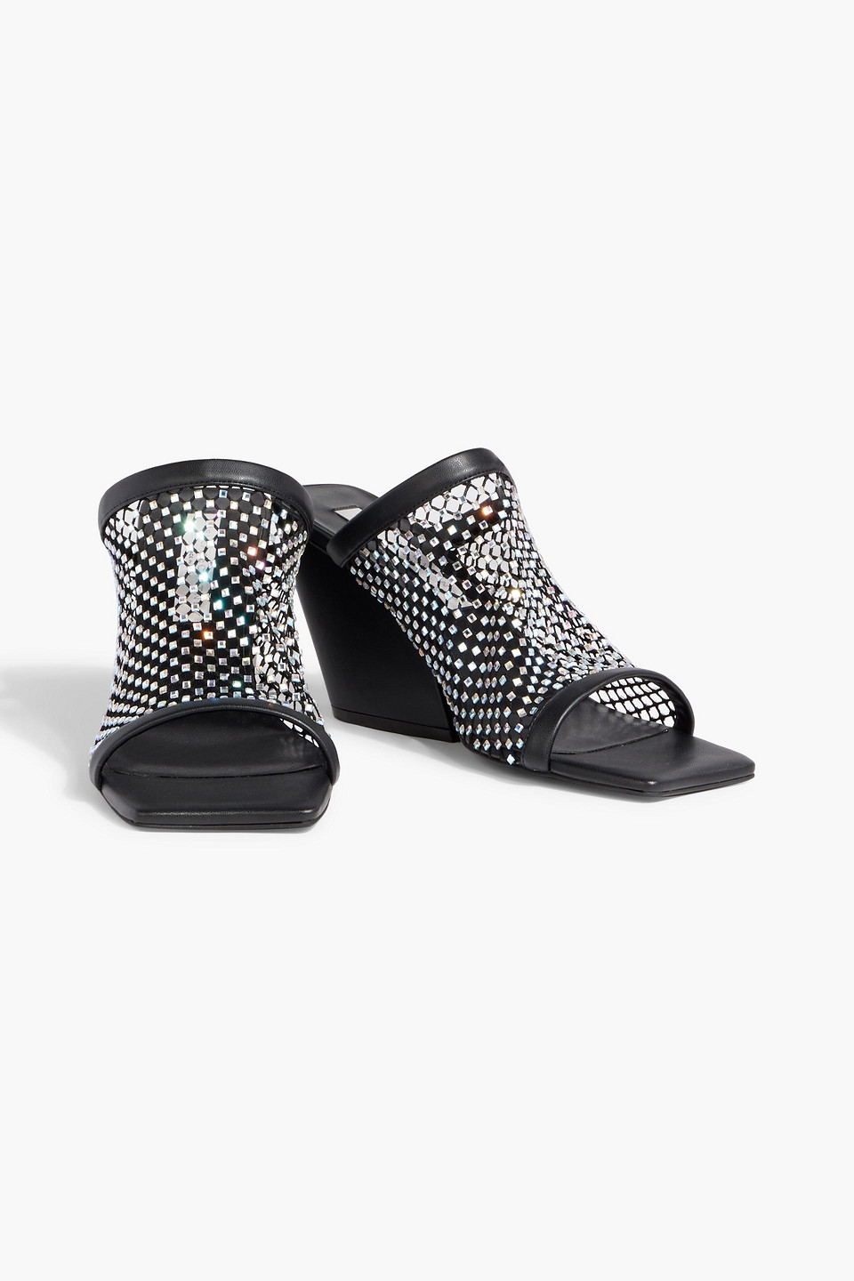  Stella Mccartney - Cowboy Embellished Mesh Mules - Black - Eu 37 