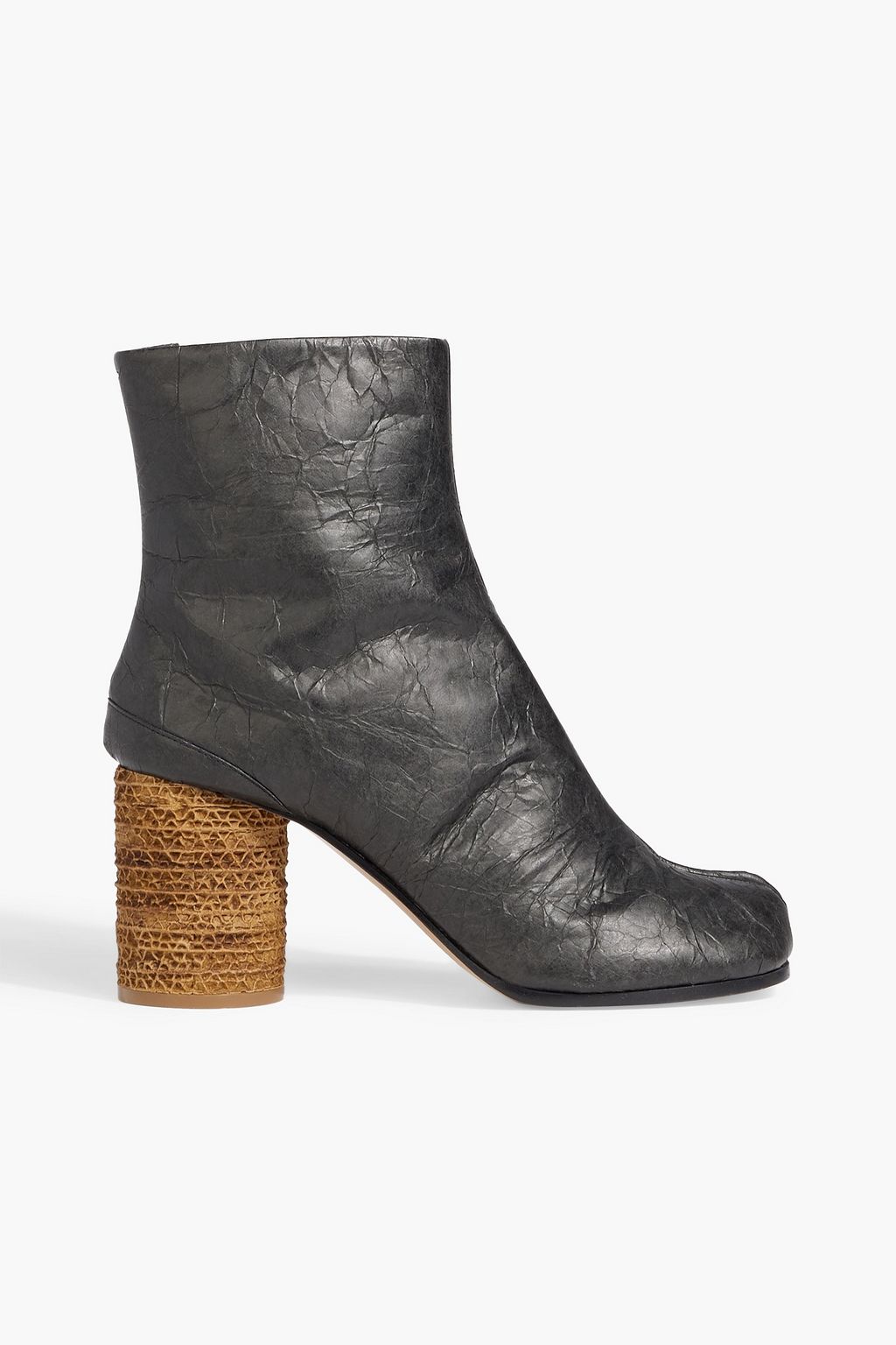 MAISON MARGIELA Tabi split-toe crinkled faux leather ankle boots | THE ...