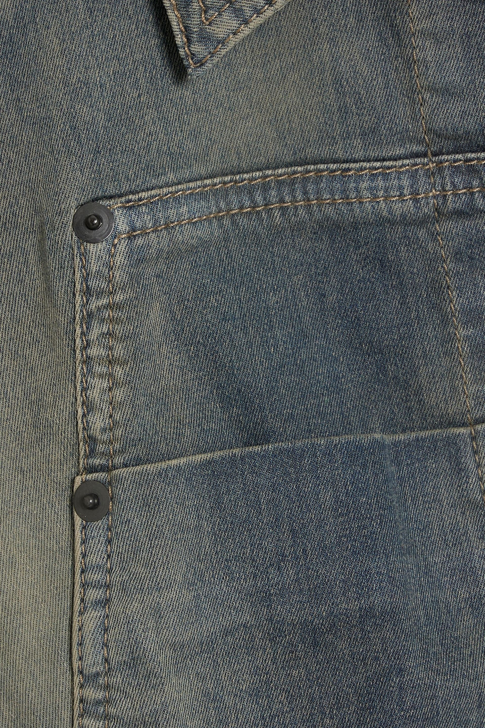 Rick Owens Denim Jacket In Mid Denim