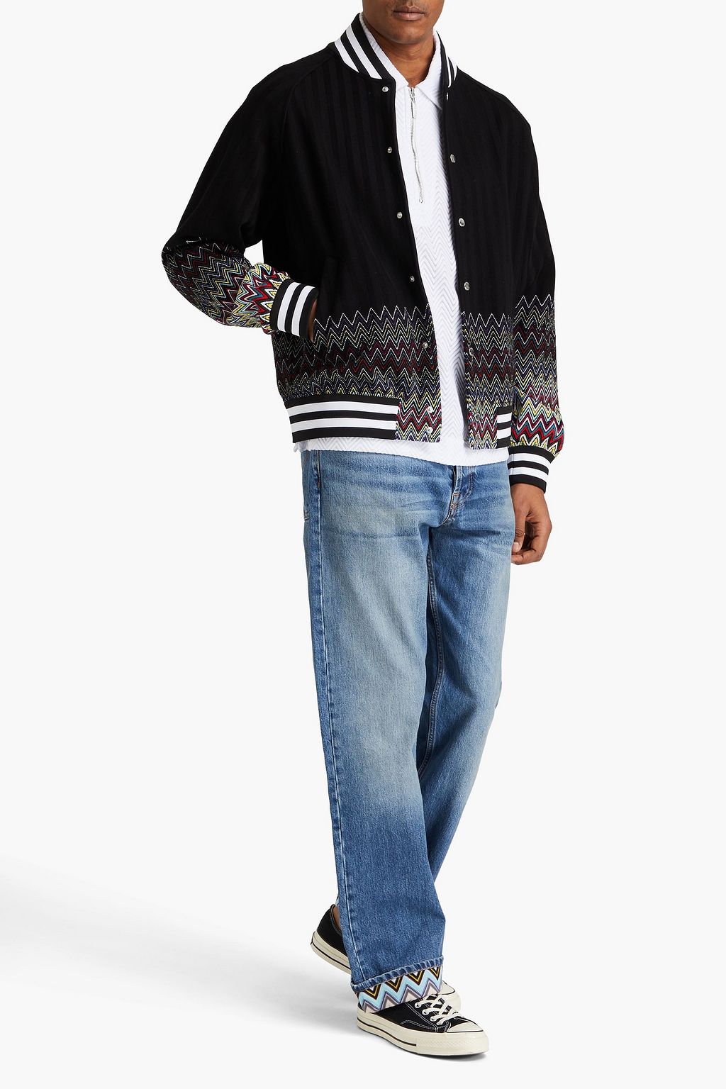 MISSONI Jacquard-knit cotton bomber jacket