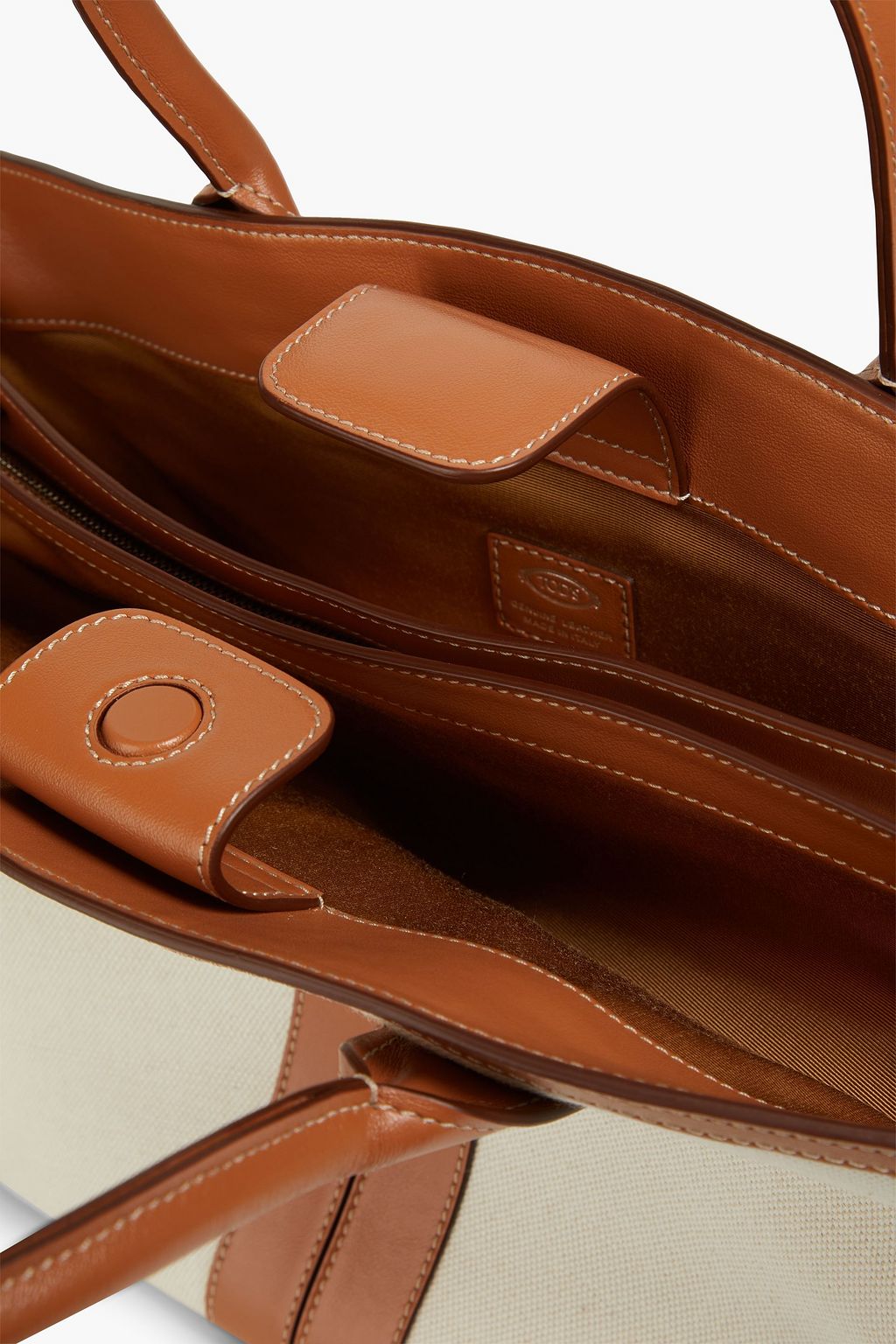 TOD'S Tote Bag aus Canvas mit Lederbesatz