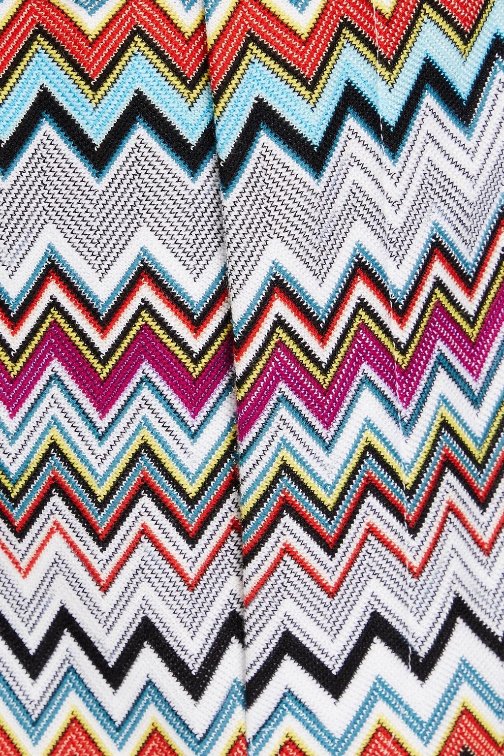 MISSONI بنطال مصنوع من مزيج من القطن بحبكة كروشيه ومزين بكسرات