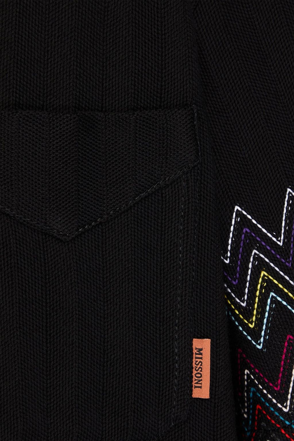 MISSONI قميص مصنوع من القطن بحبكة كروشيه ومزين برقعة زخرفية