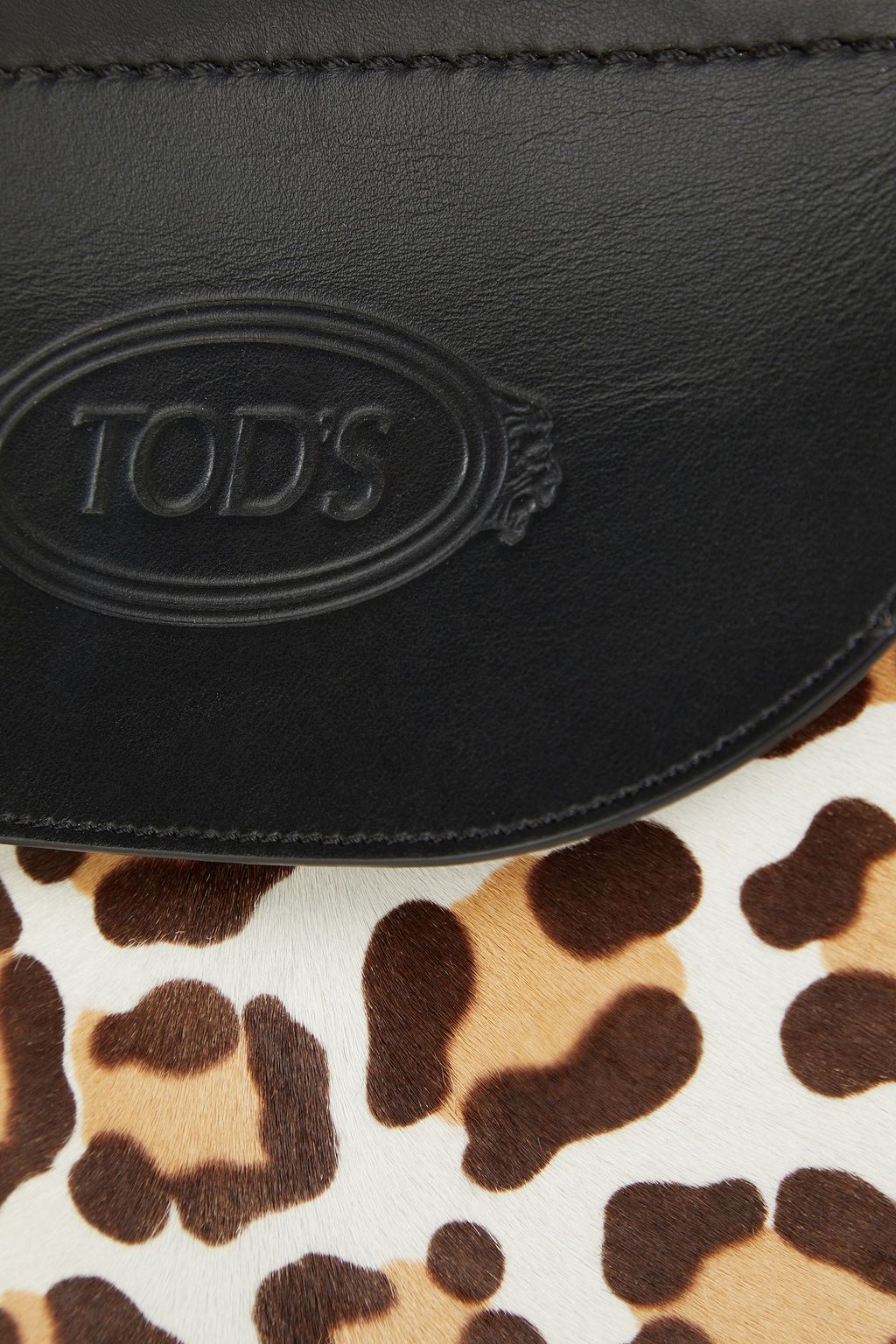 TOD'S Leopard-print calf hair tote