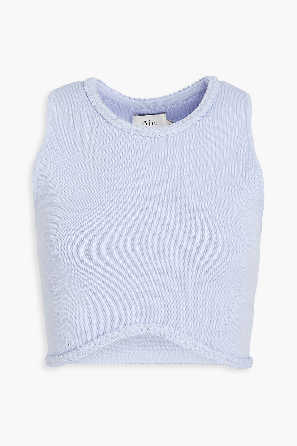 Aje Elm Cropped Knitted Top In Lavender