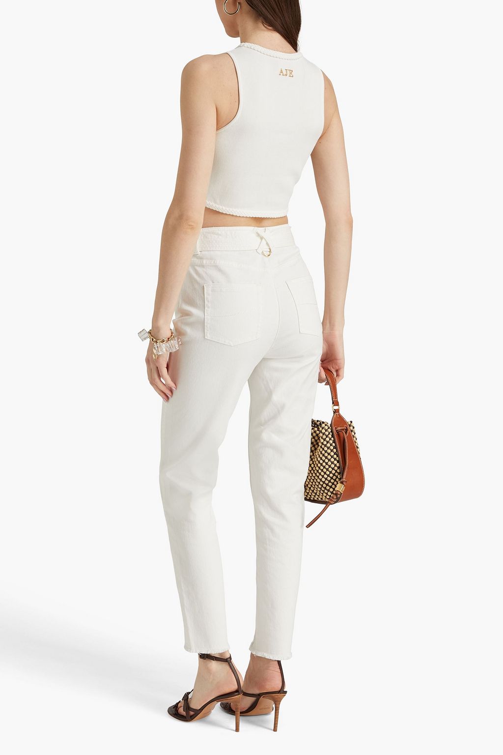 AJE. Elm cropped knitted top