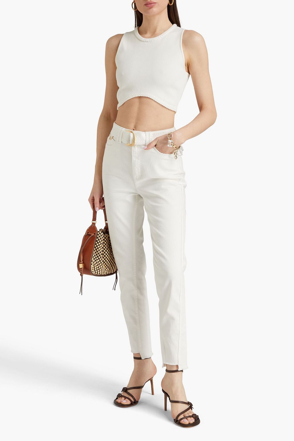 AJE. Elm cropped knitted top