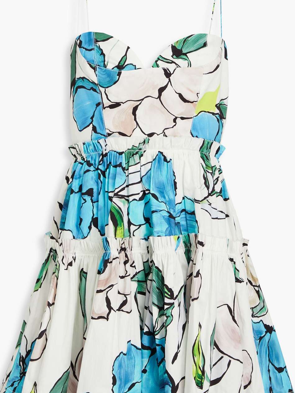 maya floral-print cotton-poplin mini dress