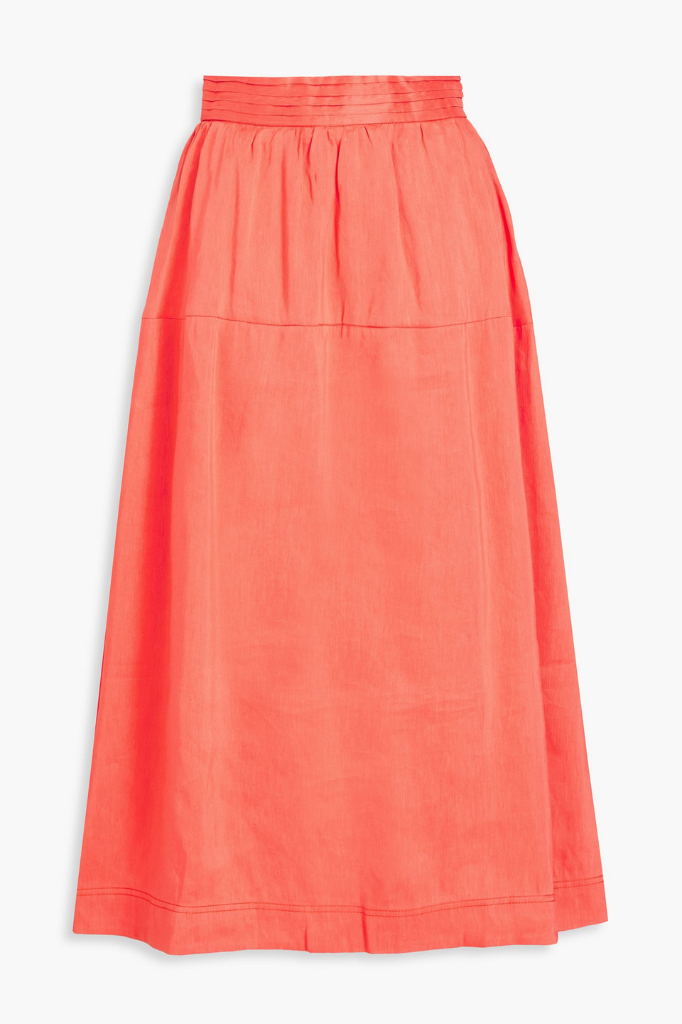 Aje Shelley Linen-blend Midi Skirt In Coral