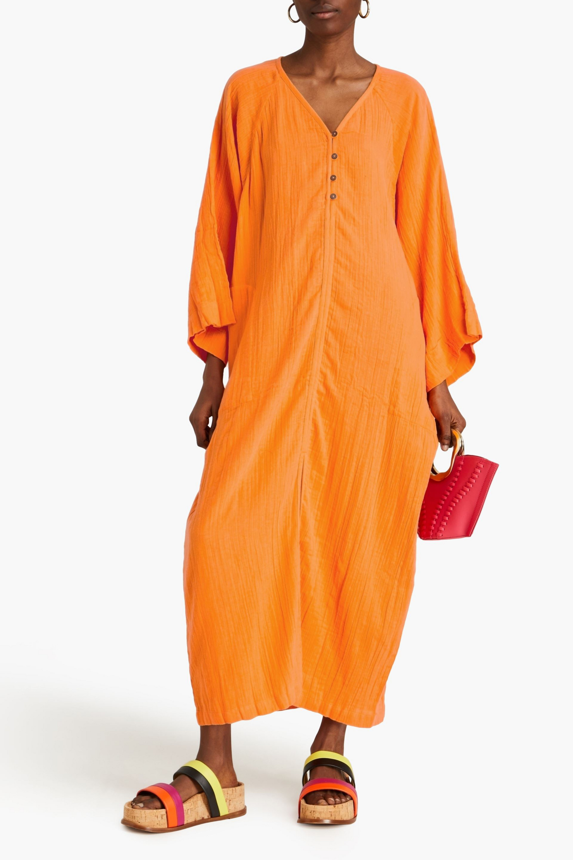Mara Hoffman Phoebe crinkled cotton-gauze maxi dress