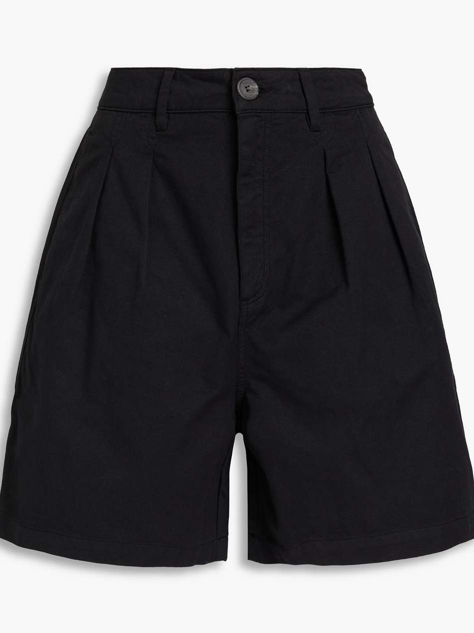 milo pleated cotton-twill shorts