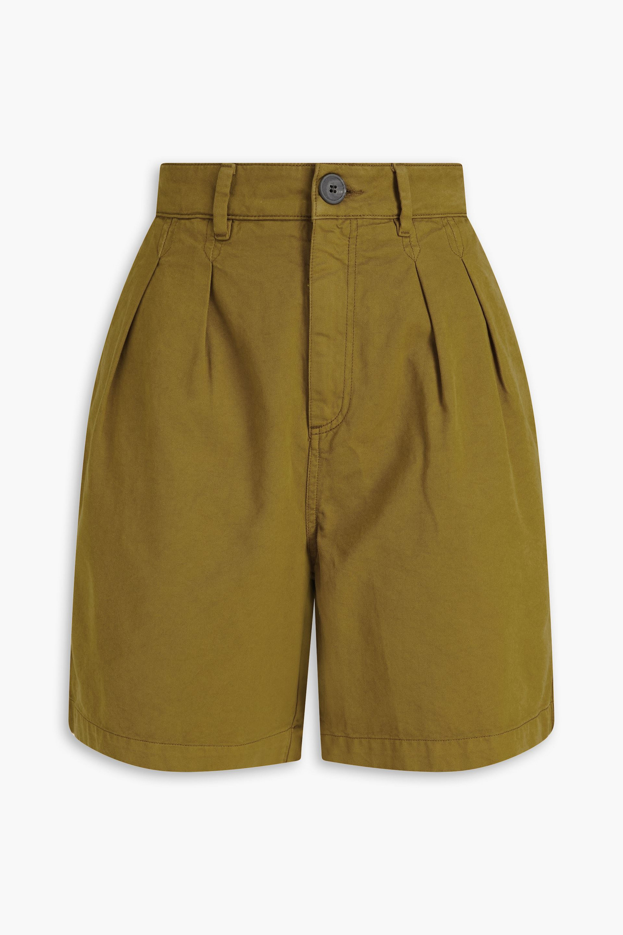 Mara Hoffman Milo pleated cotton-twill shorts thumbnail