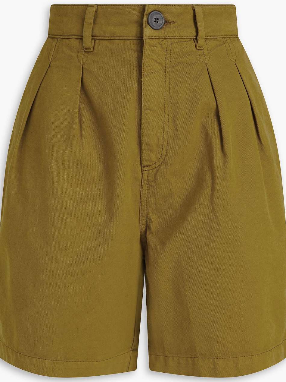 milo pleated cotton-twill shorts