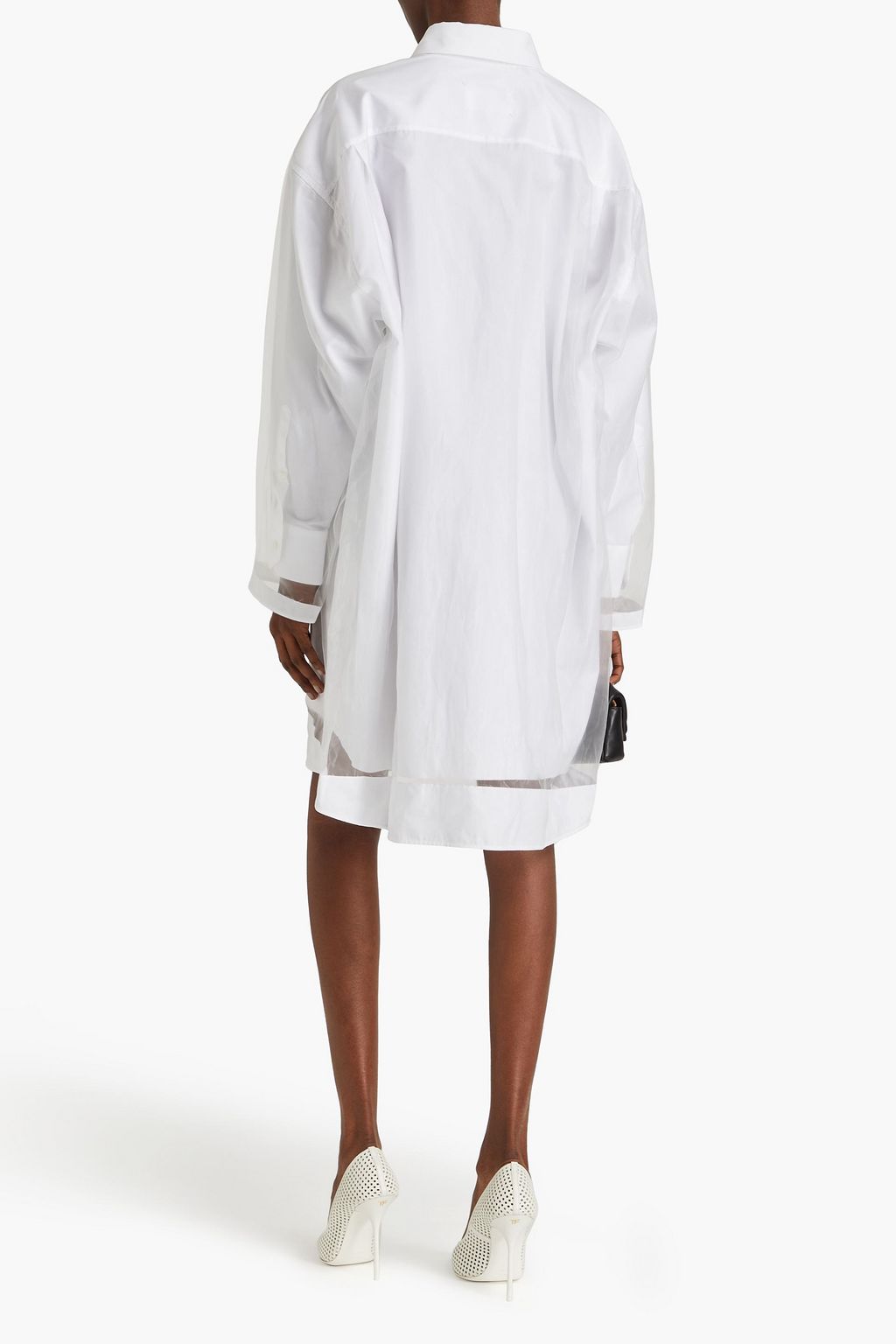 MAISON MARGIELA 오간자 레이어드 코튼 포플린 미니 셔츠 드레스