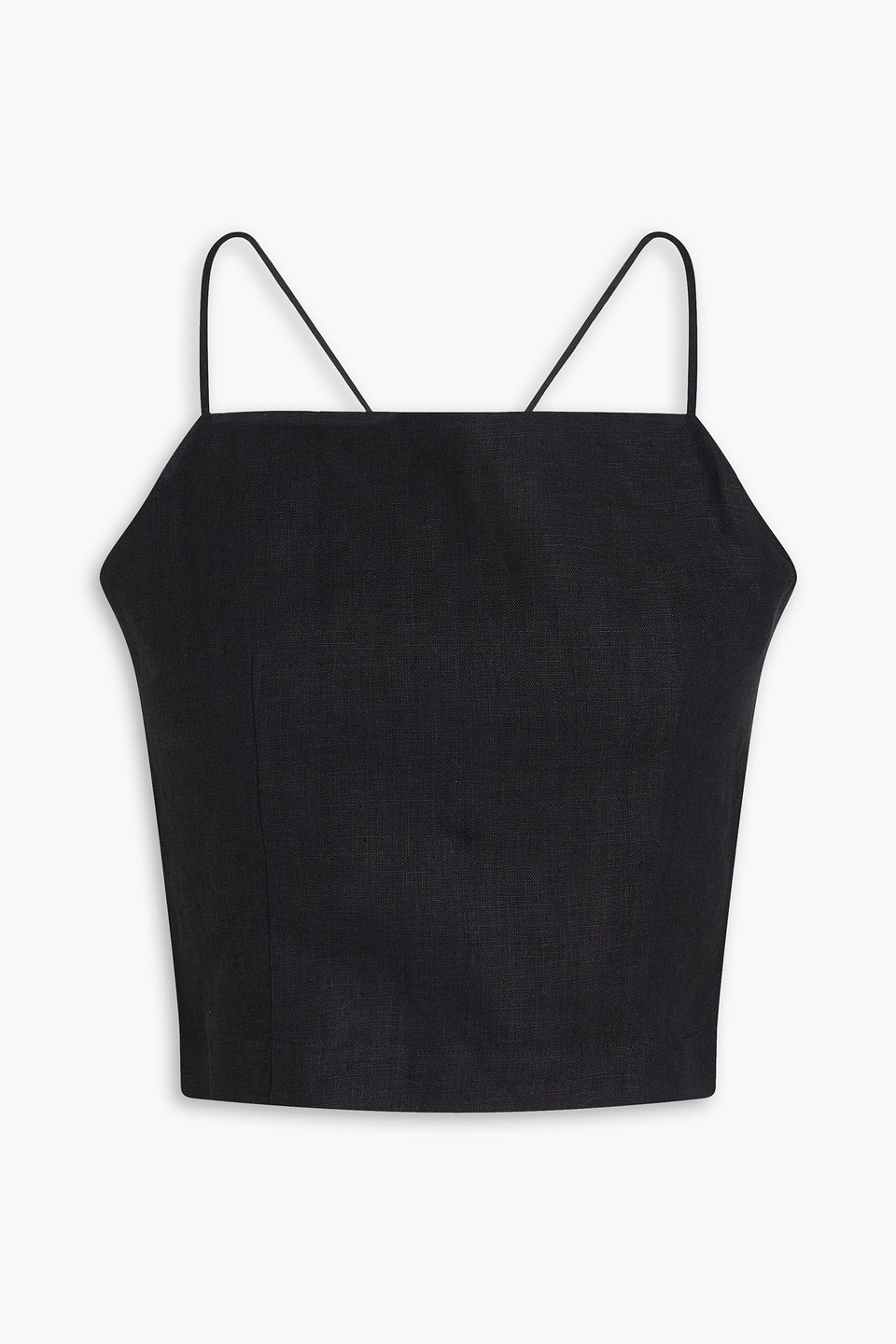 Shop Mara Hoffman Carrie Cropped Hemp Top In Black