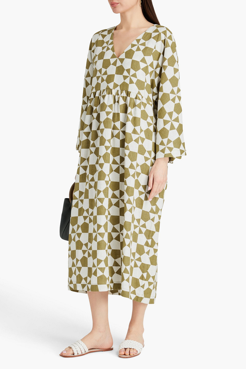  Mara Hoffman - Aviva Midikleid Aus Hanf Mit Print - Grün - Xxs 