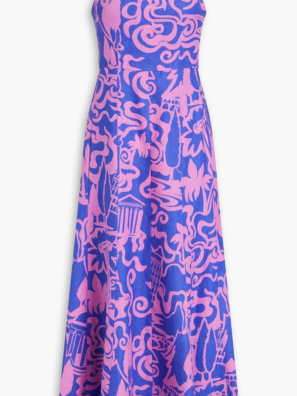verona printed hemp midi dress