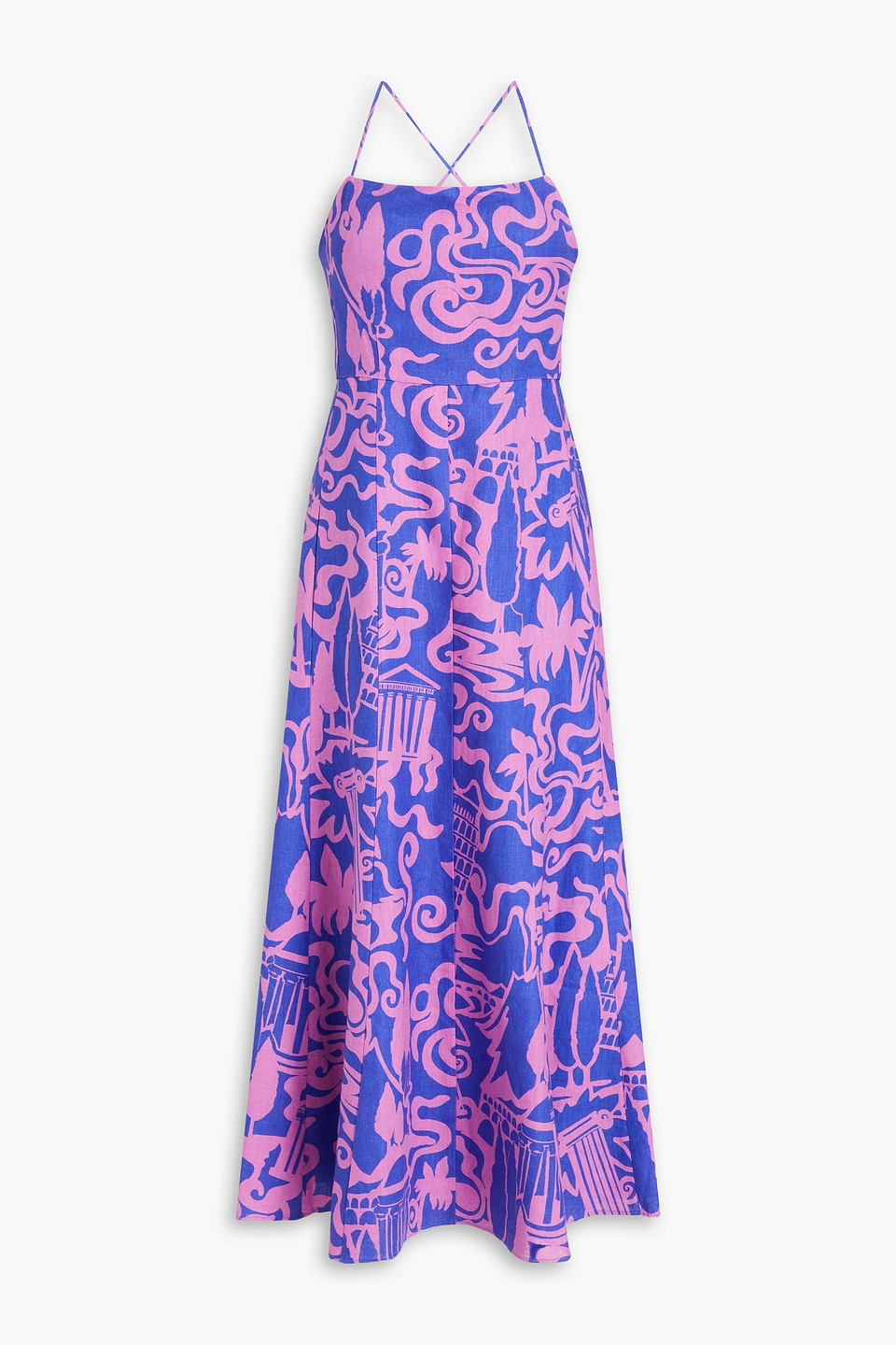 Verona printed hemp midi dress