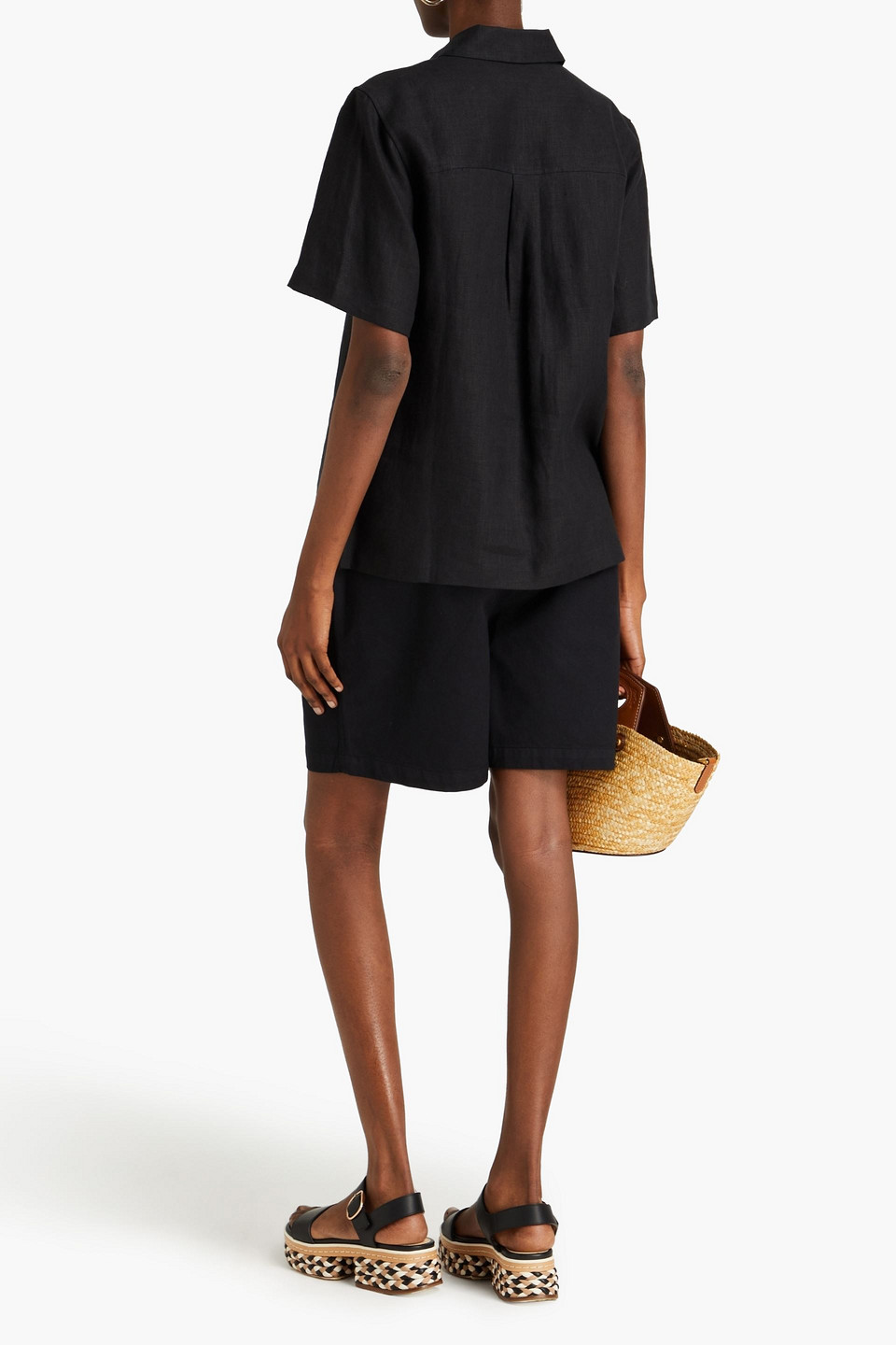 Shop Mara Hoffman Otto Hemp Shirt In Black