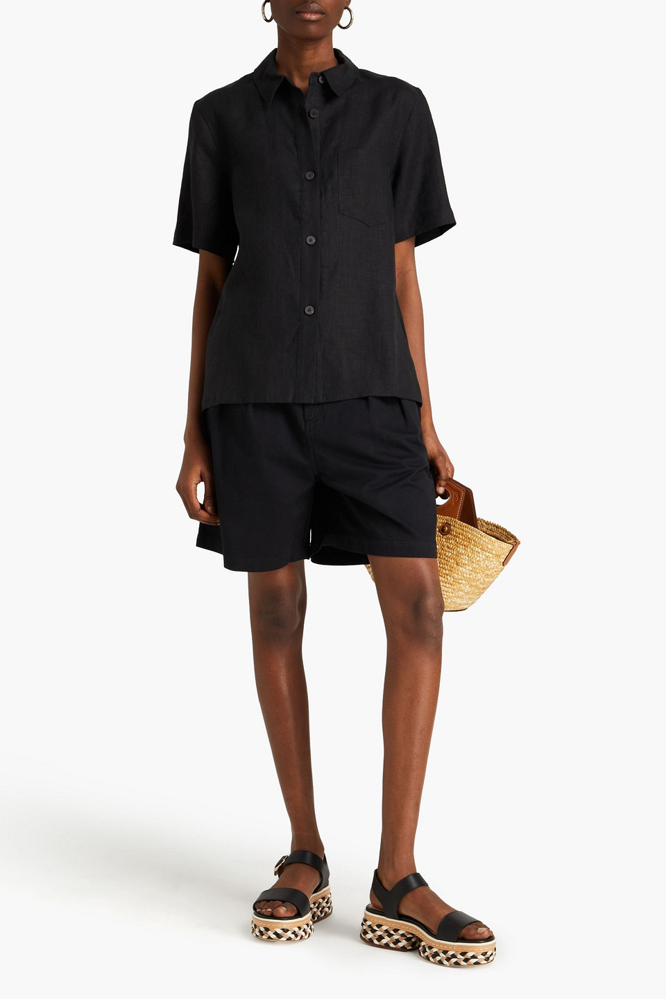 Shop Mara Hoffman Otto Hemp Shirt In Black