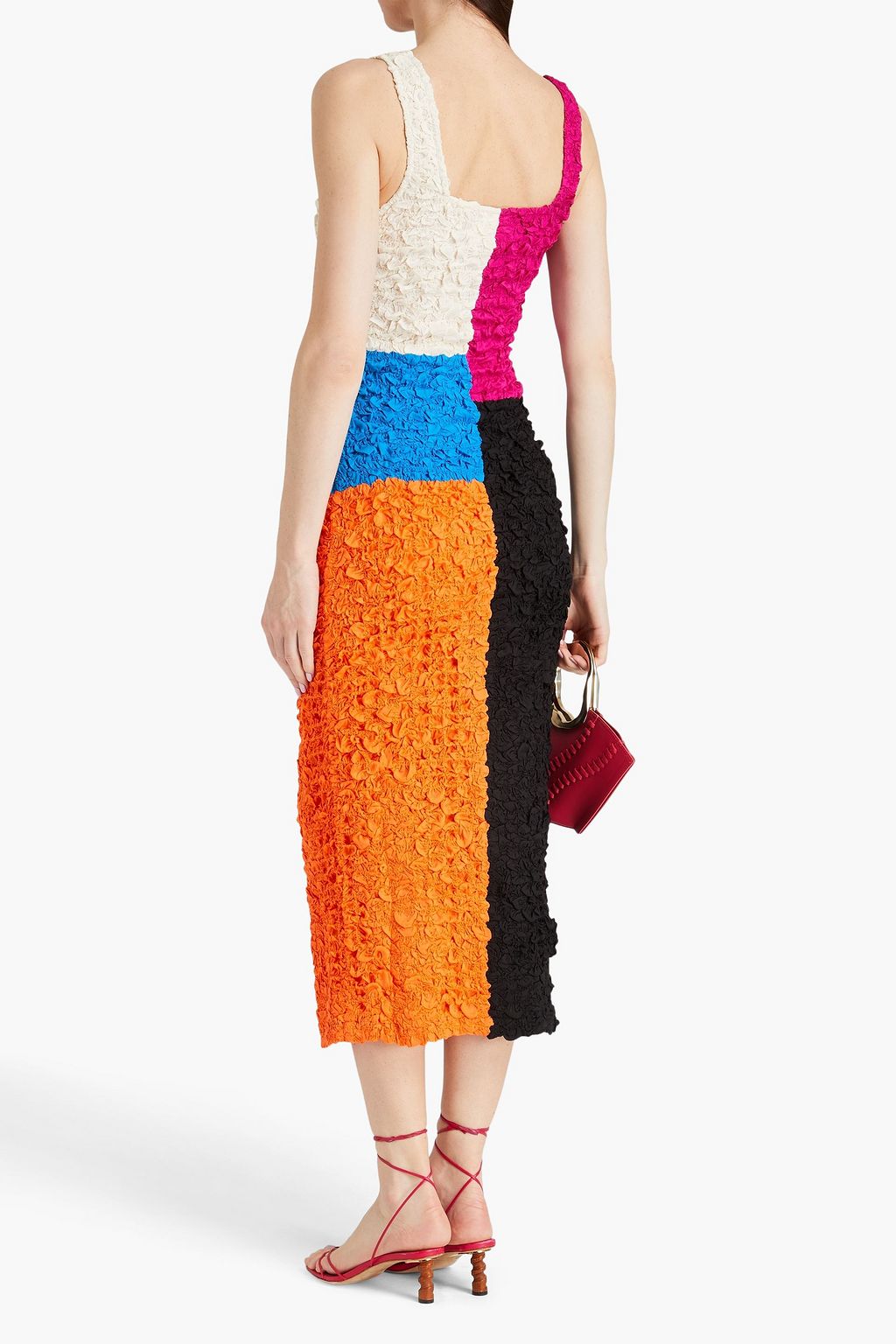 MARA HOFFMAN Patchwork-effect TENCEL™ midi dress