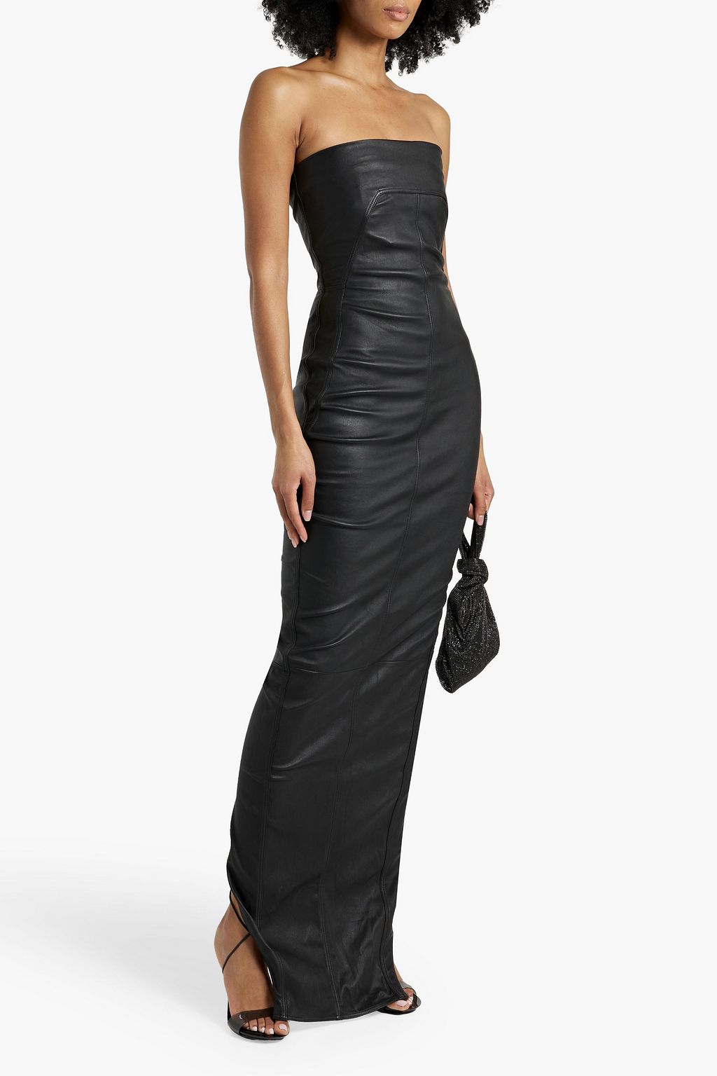 RICK OWENS Strapless leather gown