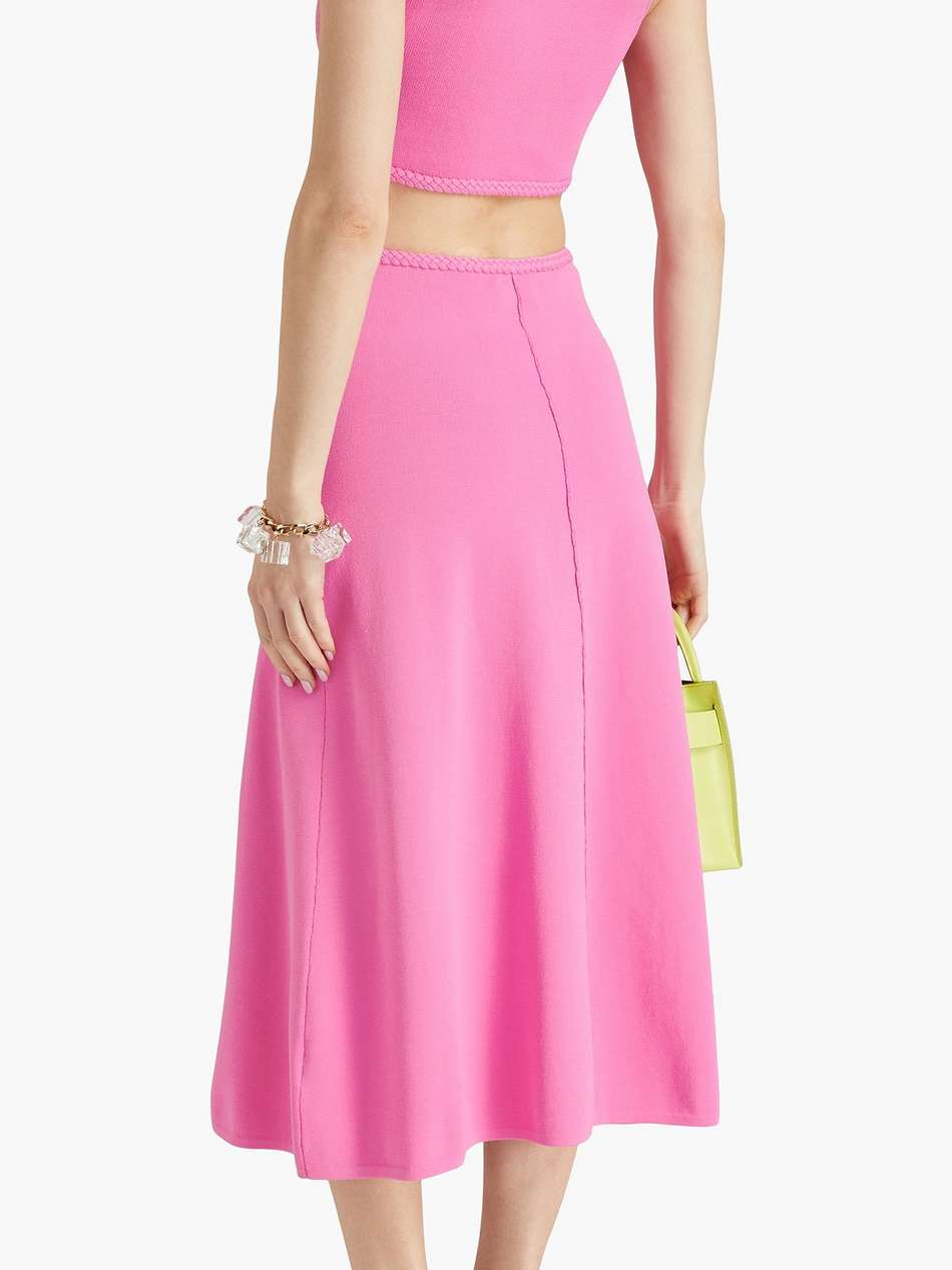 petal knitted midi skirt