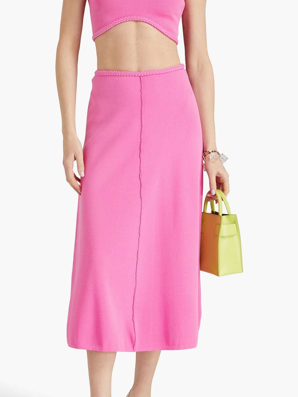 petal knitted midi skirt