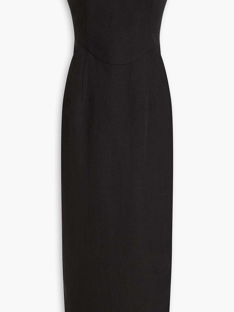 isla strapless tencel™and linen-blend midi dress