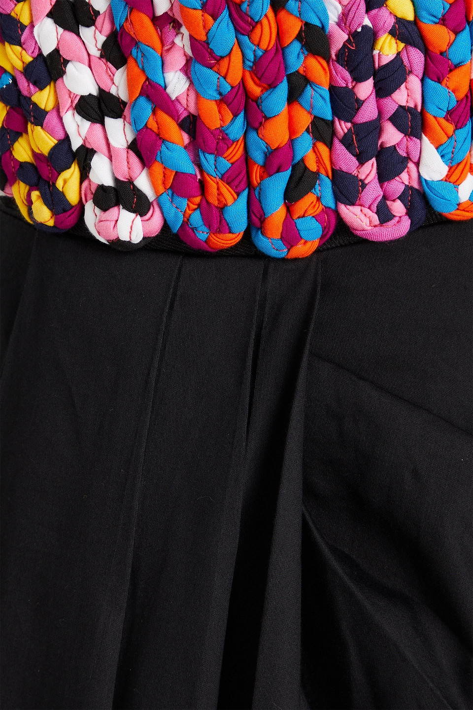 MARA HOFFMAN WRAP-EFFECT BRAIDED COTTON-POPLIN TWILL MIDI DRESS